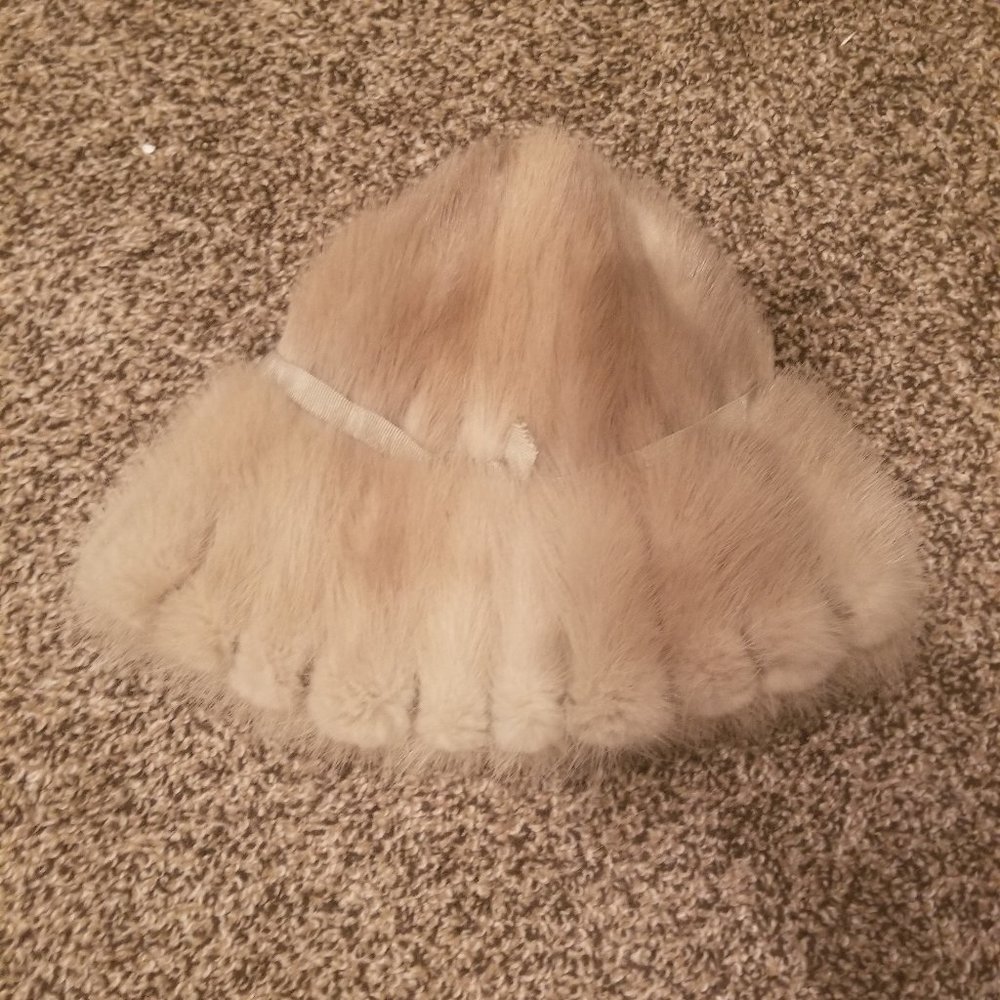 Vintage Cream Fur Hat